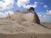 zand schuiven voor cabine's